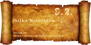 Dulka Nikoletta névjegykártya