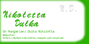 nikoletta dulka business card